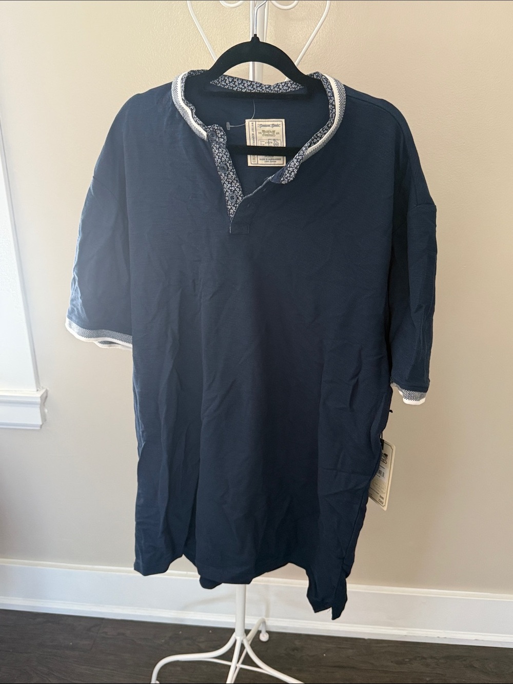 Alexander Julian Navy Polo with White Contrast Trim